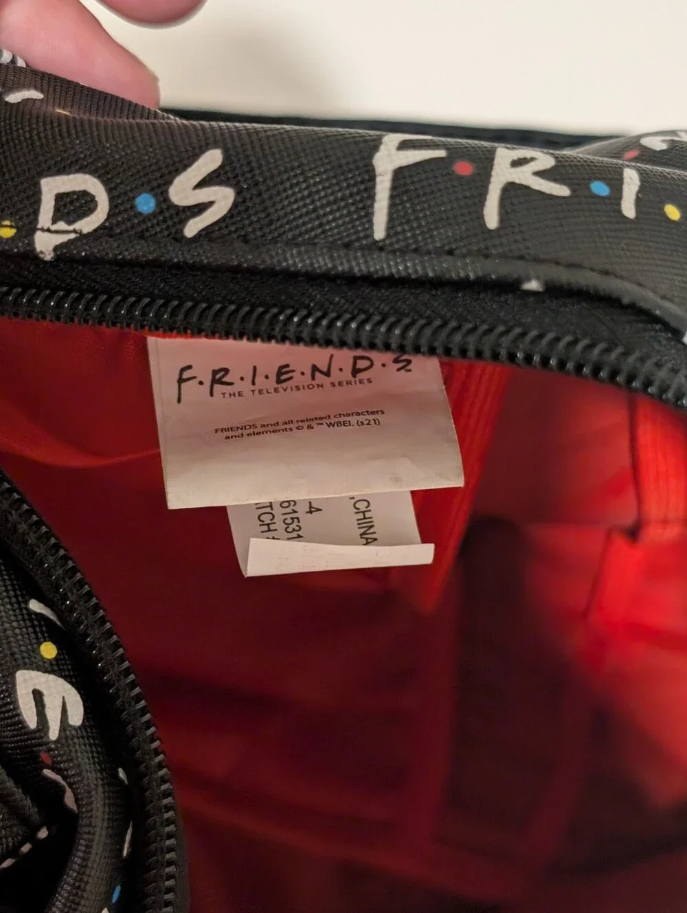 Friends Backpack all over print. need small repair see zoomed in photo